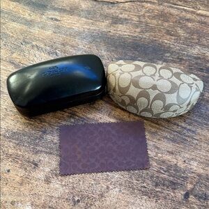 Coach Black and Brown Sunglasses Case Set
